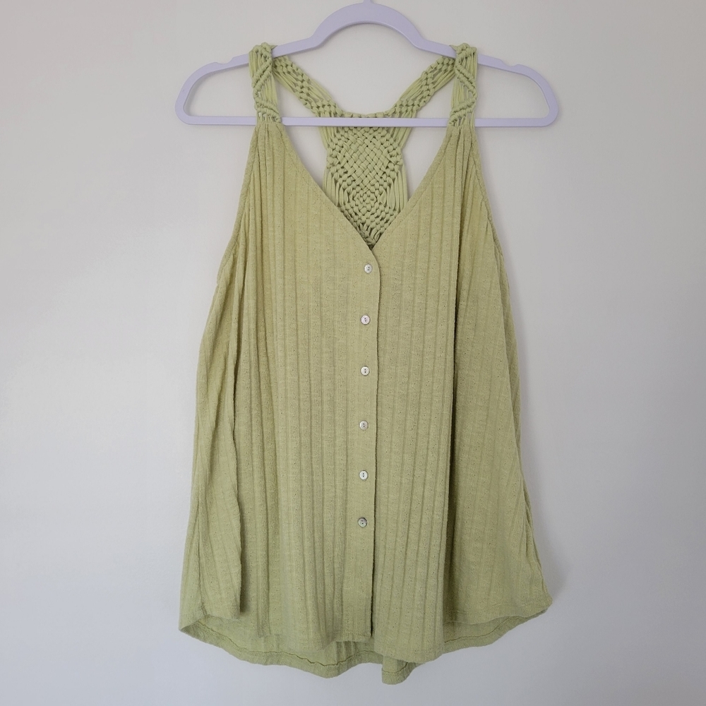Maurices‎ Boho Light Green Matcha Latte Color Beach Tank Blouse Plus 0